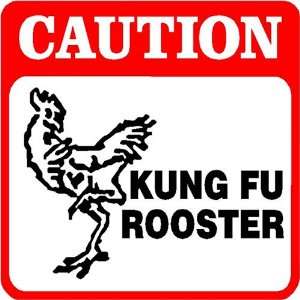  Caution   Kung Fu Rooster Sign Patio, Lawn & Garden