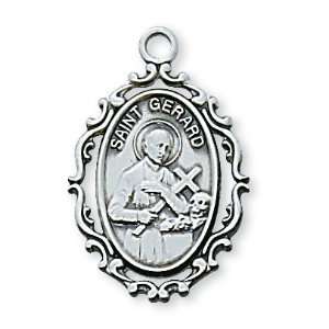 Sterling Silver Saint Gerard Patron of Mothers Medal Pendant Necklace