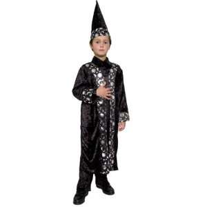  Kids Black Wizard Robe Costume (SizeSmall 6 8) Toys 