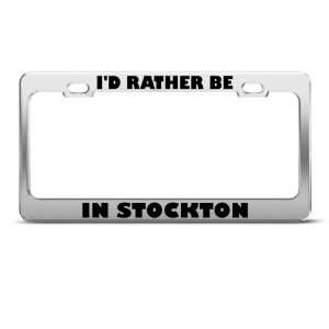   In Stockton license plate frame Stainless Metal Tag Holder Automotive