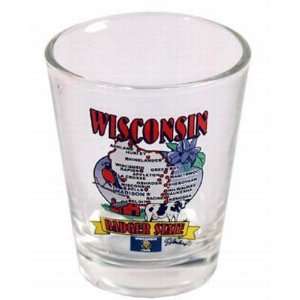  Wisconsin State Elements Map Shot Glass: Kitchen & Dining
