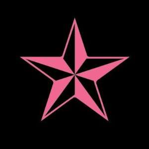  Retro Pink and Black Stars Round Sticker: Everything Else