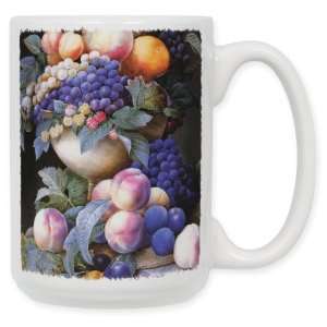  Redoute Grapes in a Vase 15 Oz. Ceramic Coffee Mug 