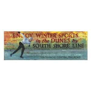  Winter Sports in the Dunes Vintage Style Wooden Sign: Home 