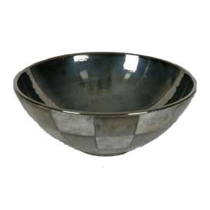  Degray Black Pearl and Silver 14 Inch Earthenware Bowl 