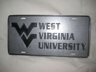 WVU Mountaineers Vehicle Pewter/Metal License Plate  