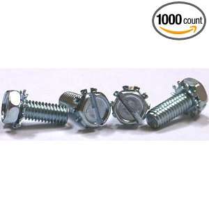 20 X 1 SEMS Machine Screw / Slotted / Hex Hd / External Tooth L/W 