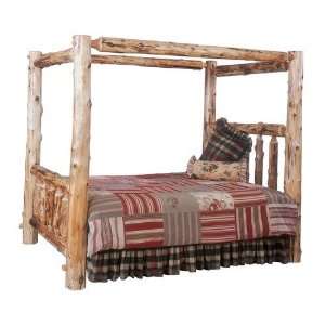  Traditional Cedar Log Canopy Bed in Vintage   King: Home 