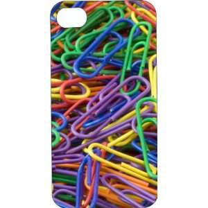 White Hard Plastic Case Custom Designed Colorful Paperclips iPhone 
