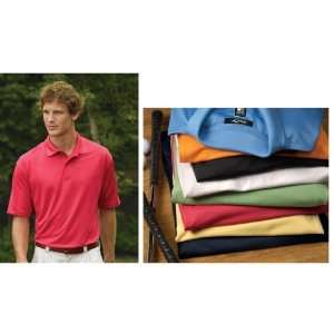 Willow Pointe WillowTec Horizontal Striped Golf Shirt (Color=Mango 