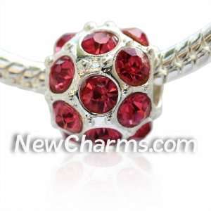   Pink Stones European Bead Pandora Style Chamilia Troll Biagi Jewelry