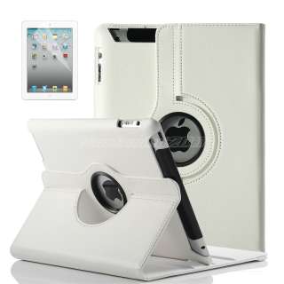 For iPad 3 3rd / iPad 2 360 Rotating Magnetic PU Leather Case Smart 
