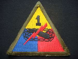 World War II Patch US 1st ARMORED Division  