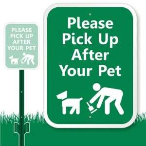  Dog Poop Symbol) Aluminum Sign with Stake, 12 x 9 Office Products