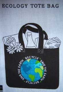 Cranston SAVE THE EARTH Ecology Tote Bag Fabric Panel  