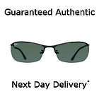 Ray Ban Matte Black Grey Green Sunglasses RB 3186 006/71 63mm