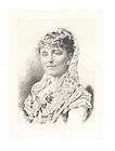 1800s ANTIQUE FRENCH ETCHING PASCA FRANCE ACTRESS RARE  