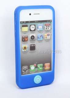 SILICONE CASE FOR IPHONE 4G BLUE  