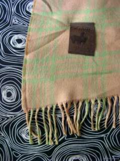  Chartreuse Tartan Alpaca Wool Blanket Throw 72x56 Fabric Cutter  
