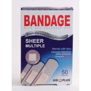 Adhesive Bandages 50Ct Sheer Multi Pack