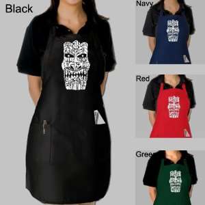   Green Dual Pocket Apron   Tiki   Big Kahuna Word Art 