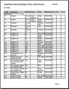 Stamp Quantities Owned   StampManage Stamp Collecting Software