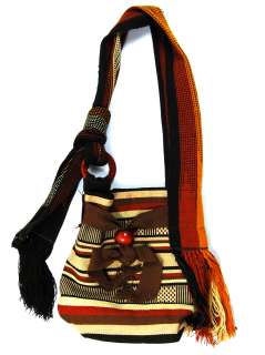 Wayuu Taya womens hand woven wooden bead closure satchel handbag $180 