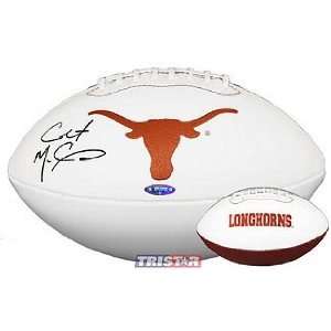  Colt McCoy signed Texas Longhorns Logo Football  Tri Star 
