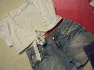girls clothes lot size 14 ALL JUSTICE peace shorts, skirts & shirts 