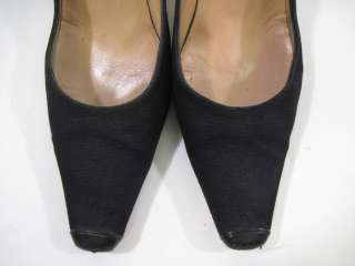 RICHARD TYLER Black Canvas Heels Pumps Shoes Sz 6.5  