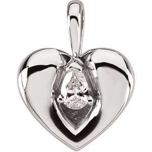    R45124D 14K White Gold Ct Mark Of Love Diamond Pendant: Jewelry