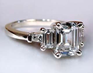 28 CT EMERALD CUT ENGAGEMENT RING 14K SOLID GOLD  