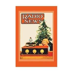  Radio News Christmas 12x18 Giclee on canvas