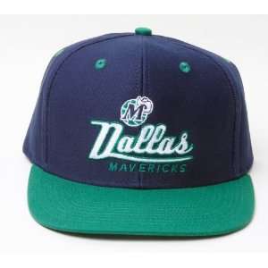 : New Dallas Mavericks Script Logo Snapback Hat  Navy Blue and Green 