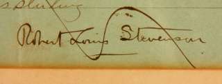 ORIGINAL AUTOGRAPH FAMOUS AUTHOR ROBERT LOUIS STEVENSON SIGNED CHECK 