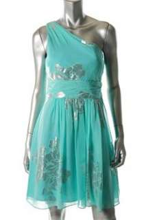 Eliza J NEW Green Versatile Dress Metallic Embellished 14  