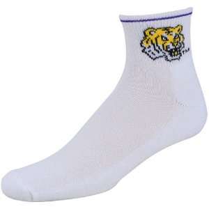 LSU Tigers White Mens 10 13 Ankle Socks Sports 