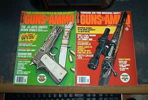 GUNS & AMMO Magazine Lot of 2 ISSUES 1976 45 Auto .375  