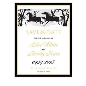    125 Save the Date Cards   Horse Chase Midnight: Office Products