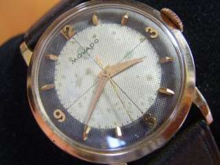 VINTAGE 50S MOVADO MANUAL 17J CAL 127 GOLD PLATED MENS WATCH  