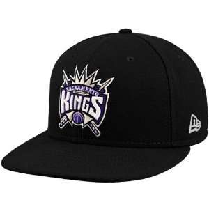   Era Sacramento Kings Black 59FIFTY Primary Logo Flat Brim Fitted Hat