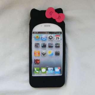 White Hello Kitty Silicone Soft Case Cover For iPhone 4 4G 4S  
