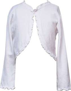 NEW Girls WHITE RUFFLE Size 4T/4 Bolero Cardigan Sweater Clothes NWT 