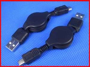 2X Retractable USB A To Mini 5 Pin B Cable M M for MP3  