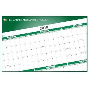  2019 Dry Erase Wall Calendar 24 in x 38 in Office 