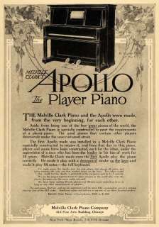   Melville Clark Apollo Player Piano Instrument   ORIGINAL ADVERTISING