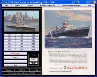 The SS United States in Advertising 1951 1968 CD ROM  