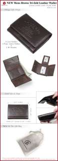 News Mens Brown Trifold Cowhide Wallet   Handsome Boy  