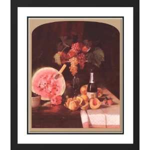  Framed and Double Matted Still Life with Watermelon