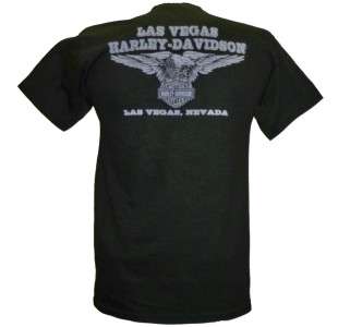 Harley Davidson Las Vegas Dealer Tee T Shirt Willie G Skull BLACK 